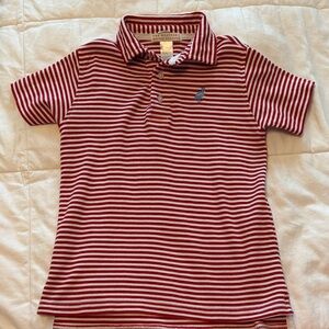 The Beaufort Bonnet Company Red and White Striped Polo
